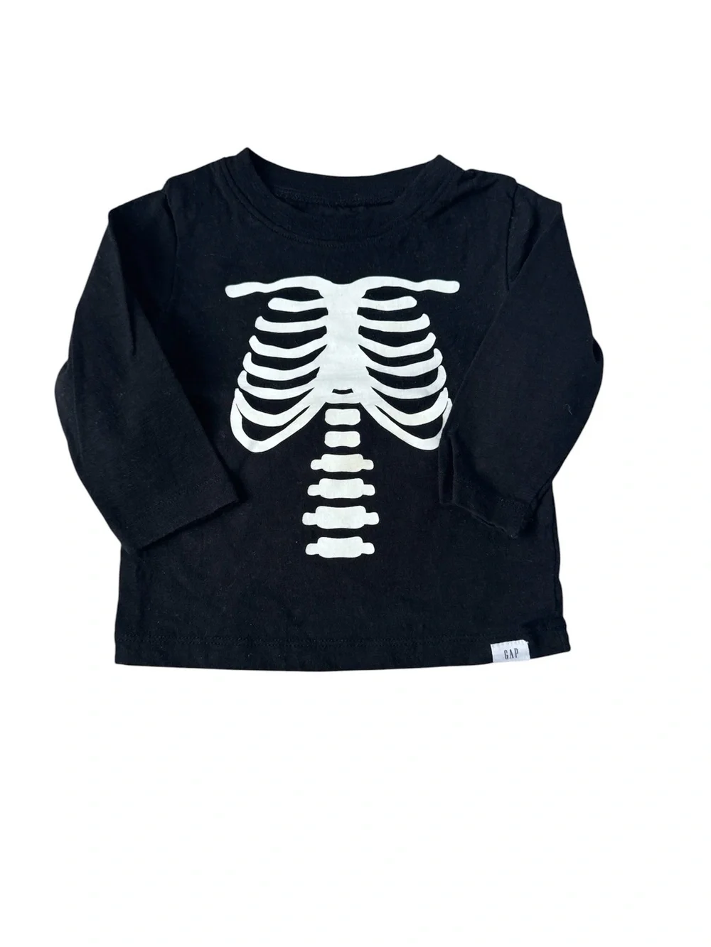 GAP Kids Black Skeleton Long Sleeve Shirt— Size 12-18 months